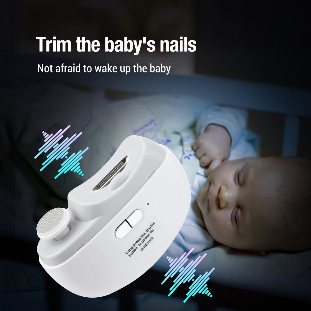 Electric Automatic Nail Clipper and Polisher with LED Light