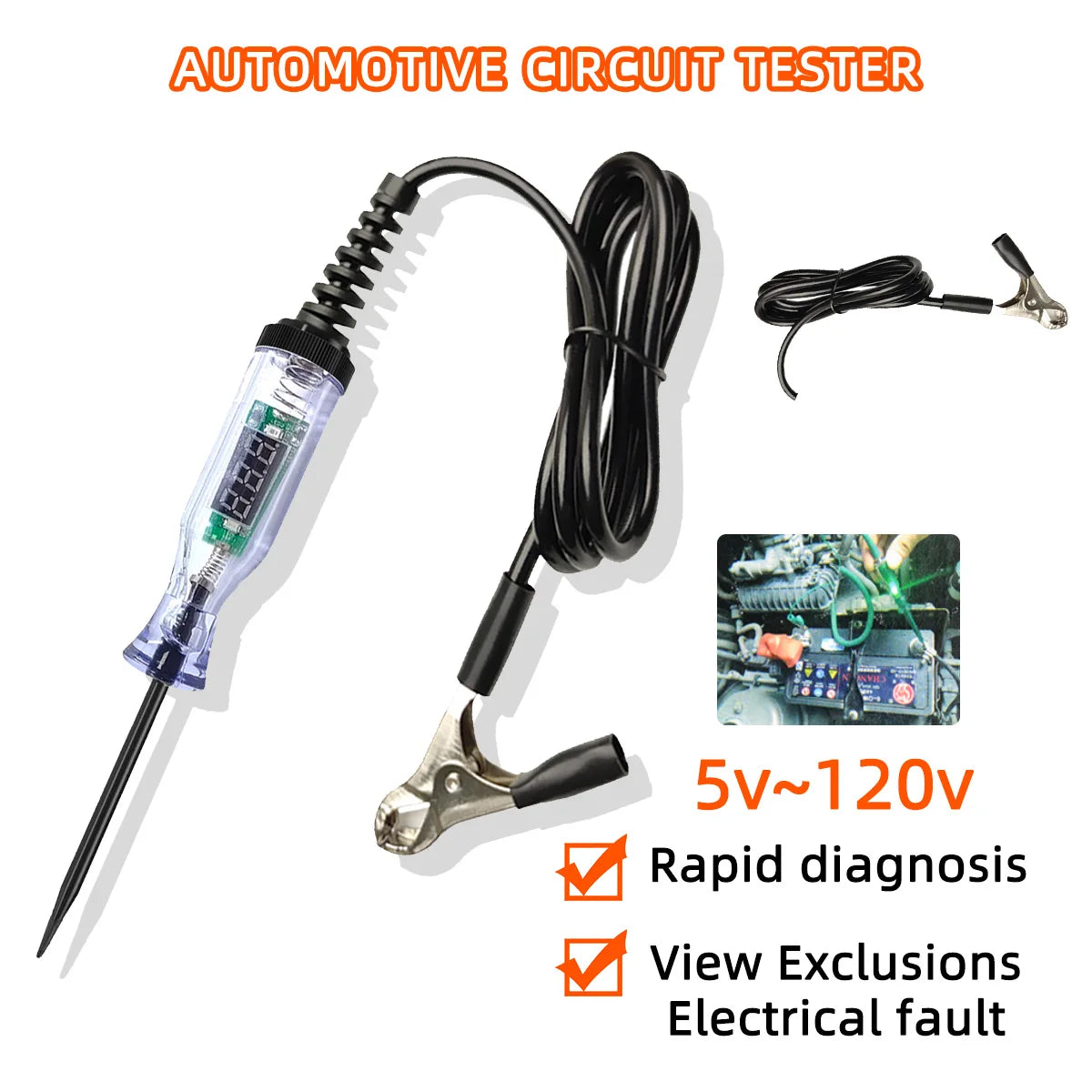 Digital Voltage Circuit Tester for Automotive Diagnostics