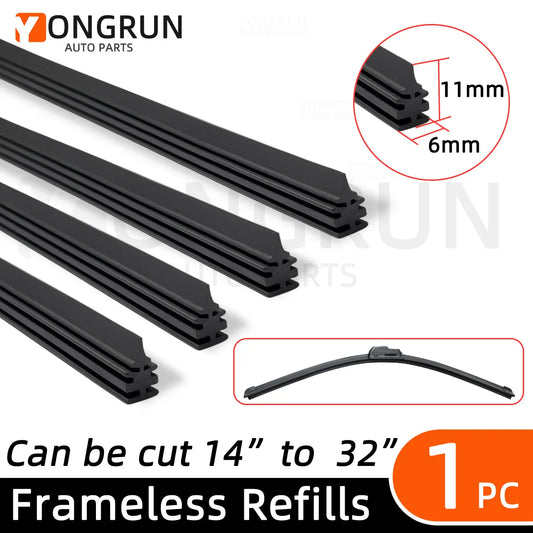 Universal Car Wiper Blade Rubber Refill Strip Cuttable Replacement