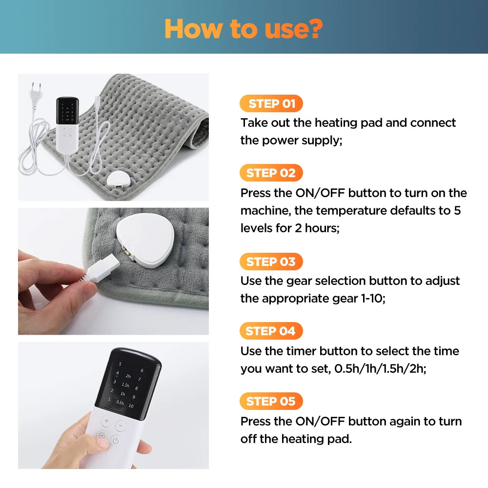 Electric Heating Pad for Pain Relief and Muscle Relaxation