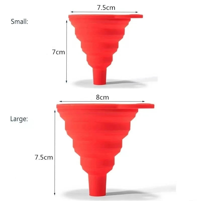 Collapsible Silicone Automotive Fluid Funnel
