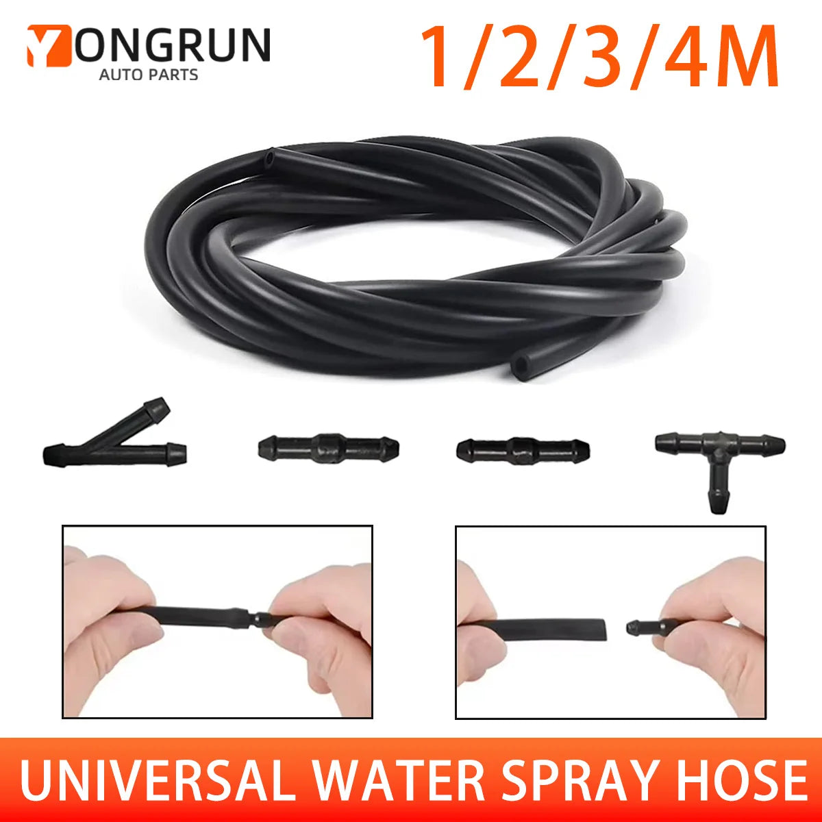 Universal Windshield Washer Spray Hose Kit with Connectors