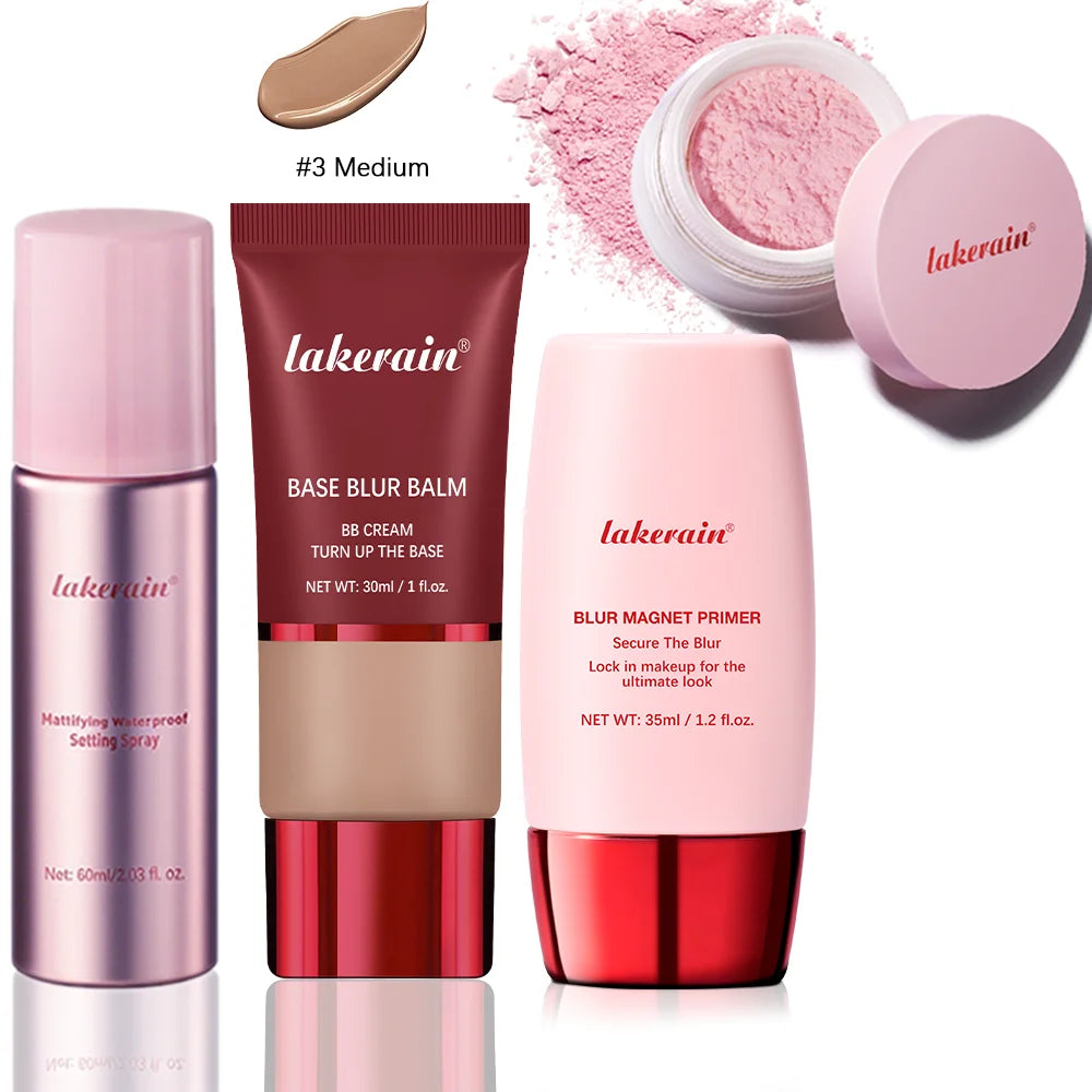 4-Piece Professional Makeup Base and Setting Set - 36