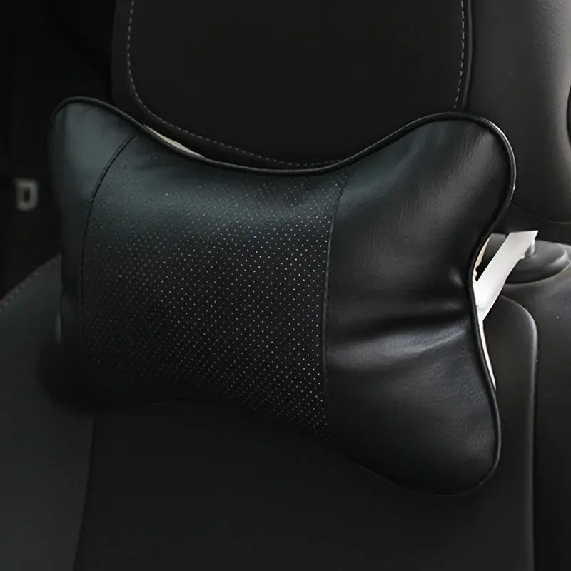 Ergonomic PU Leather Car Neck Support Pillow - 2