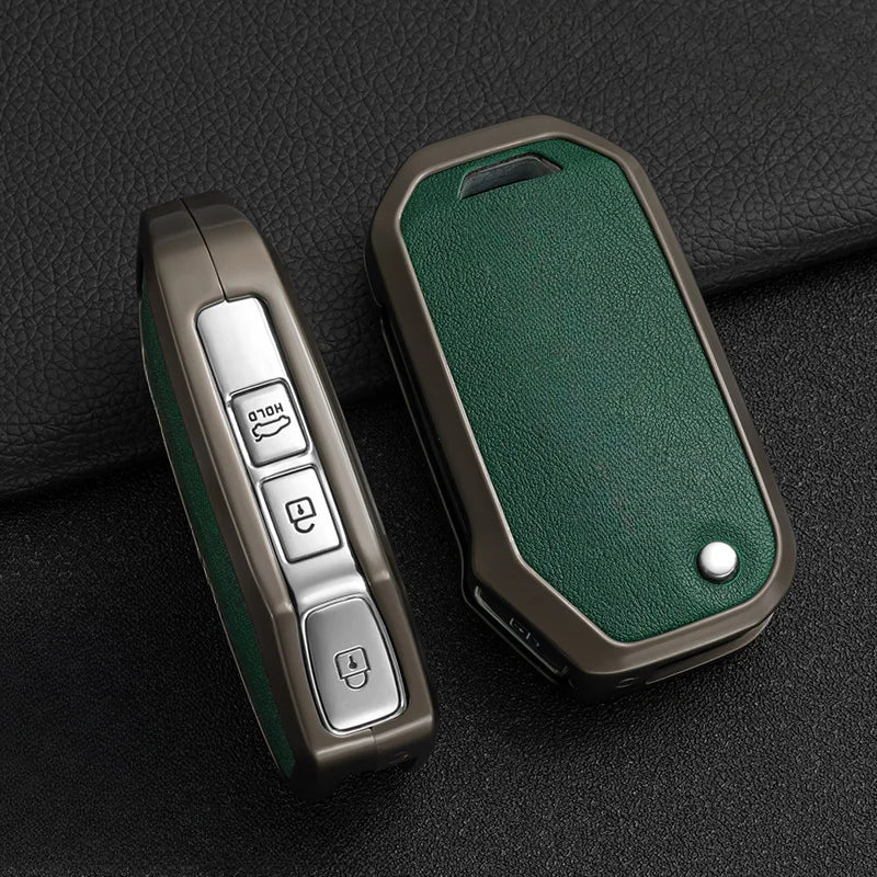 Leather and Zinc Alloy Car Key Case for Kia - 11