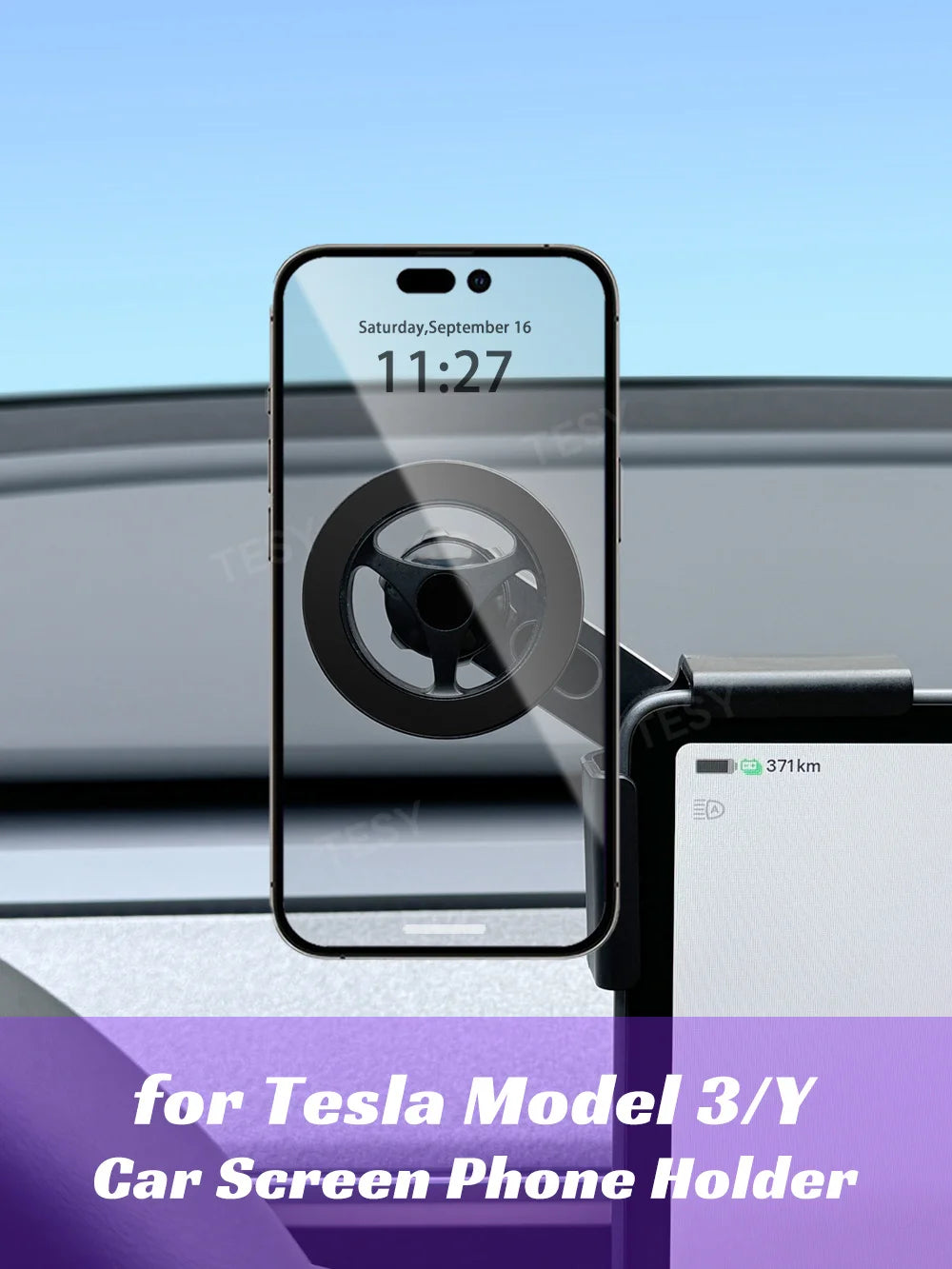 Magnetic Wireless Charging Car Phone Mount for Tesla and Electric Cars