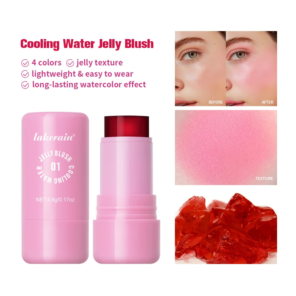 Cooling Water Jelly Blush Stick for Cheeks and Lips - 1