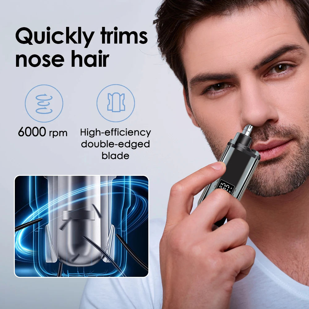 Electric Rechargeable Painless Nose and Ear Hair Trimmer