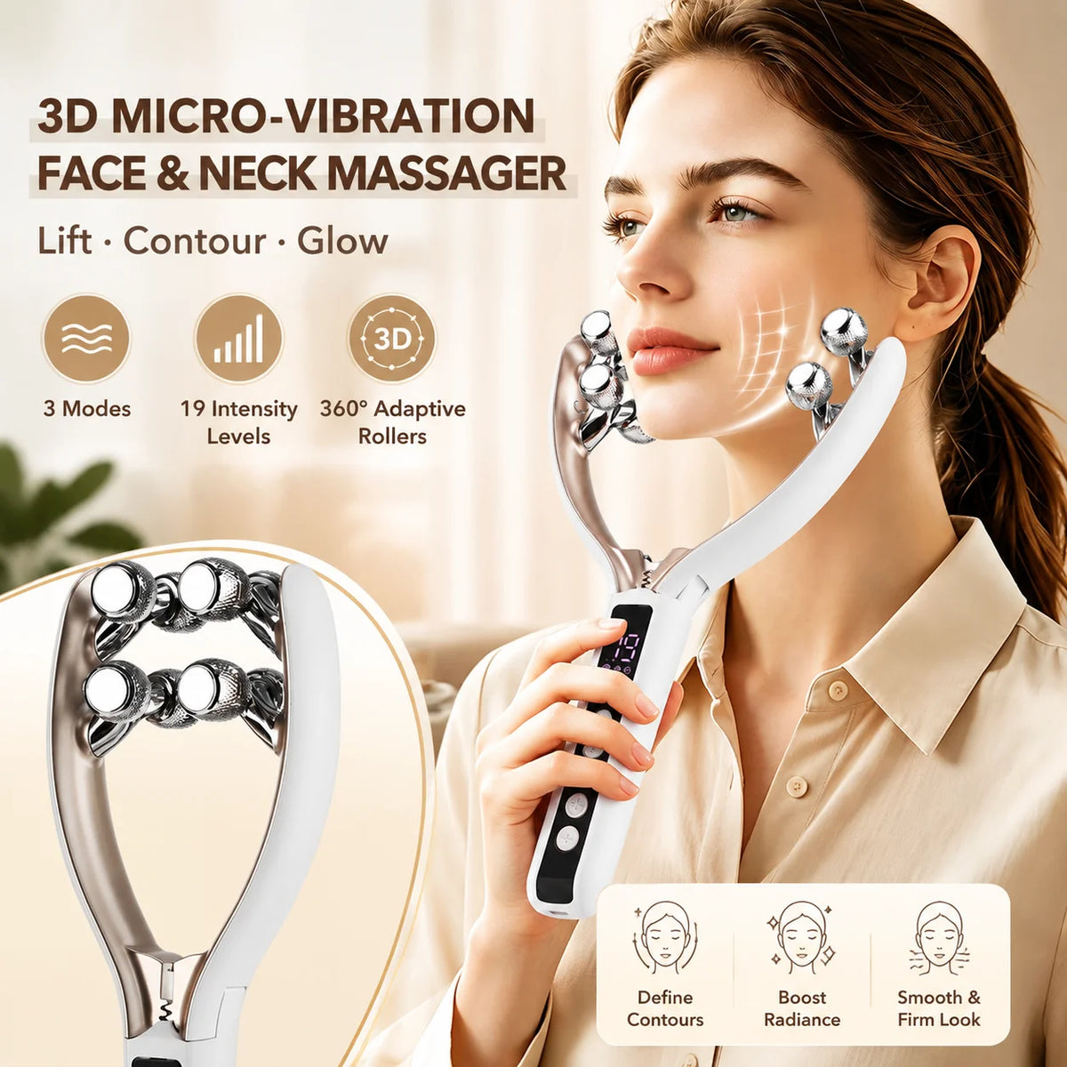Microcurrent Facial and Neck Lifting Massager