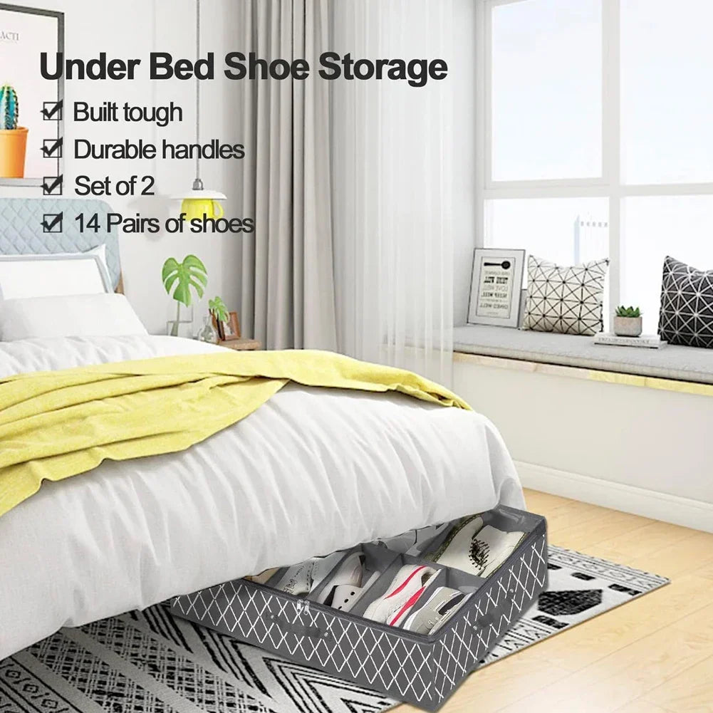 Under Bed Shoe Storage Organizer for 12 Pairs - 13