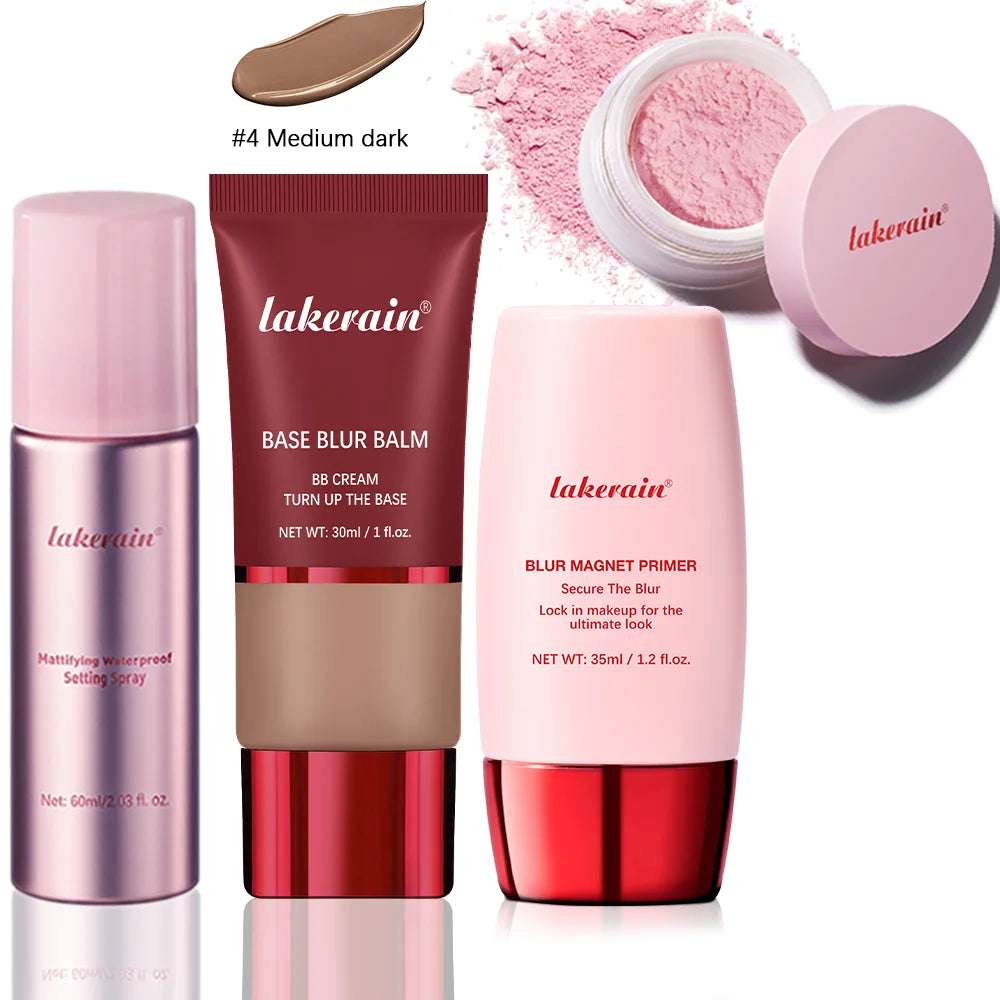 4-Piece Professional Makeup Base and Setting Set