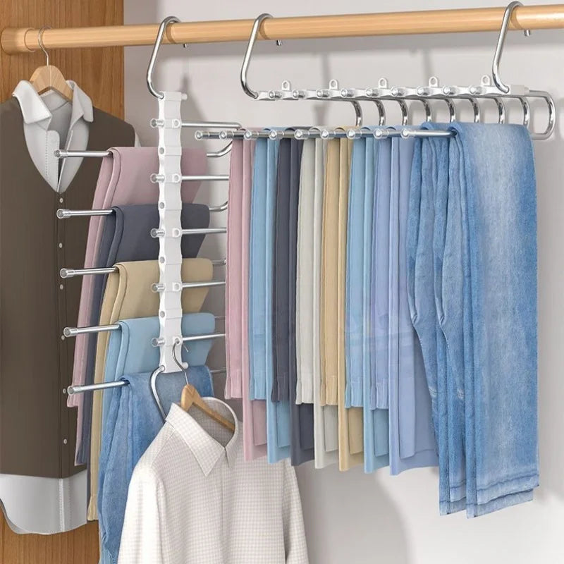 Multilayer Space Saving Folding Pants Hanger - 9