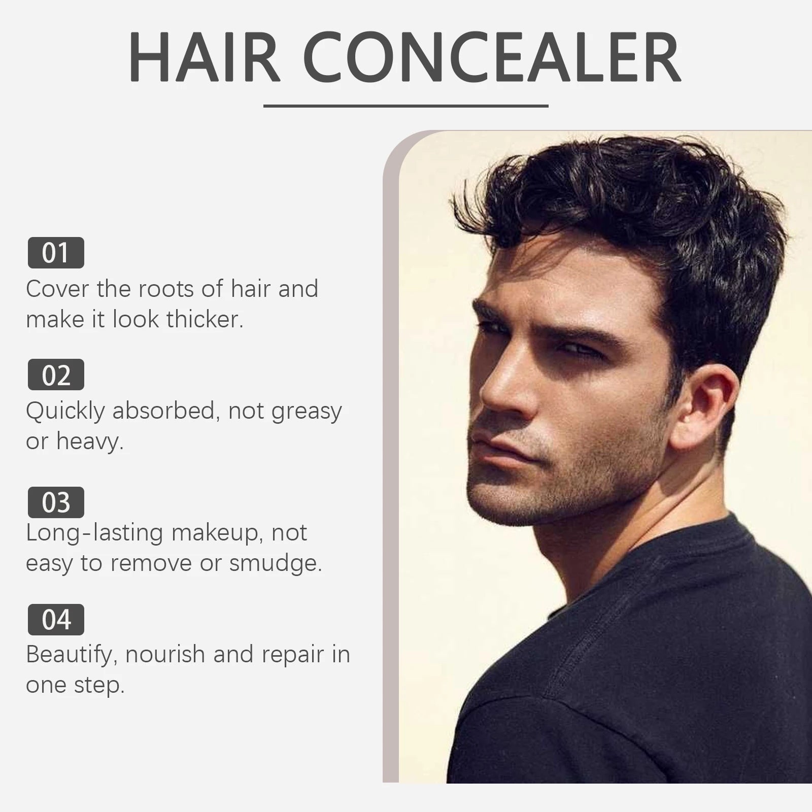 Instant Hairline and Gray Root Concealer for Thicker Fuller Hair - 10