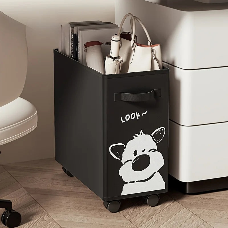 Portable Foldable Under-Desk Storage Organizer with Wheels
