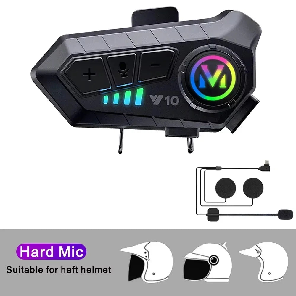 Wireless Bluetooth Motorcycle Helmet Headset with Noise Reduction
