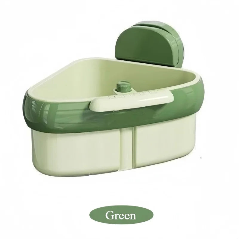 Corner Kitchen Sink Drain Basket with Suction Cup