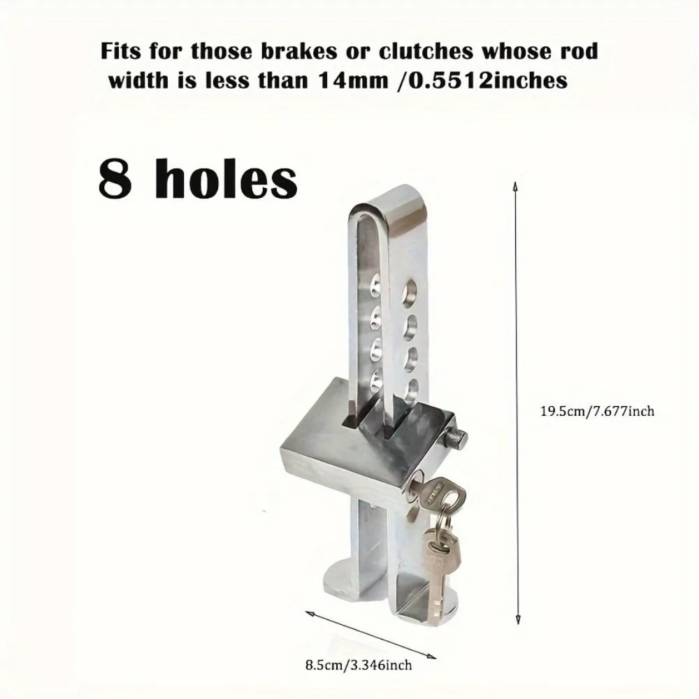 Adjustable Stainless Steel Anti-Theft Car Brake Pedal Lock - 2