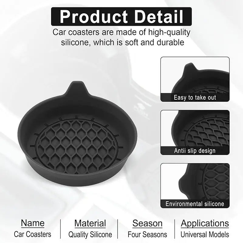 Non-Slip Car Cup Holder Coaster Mats for Interior Protection - 2
