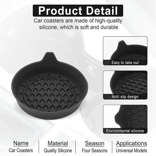 Anti-Slip Silicone Car Cup Holder Coasters
