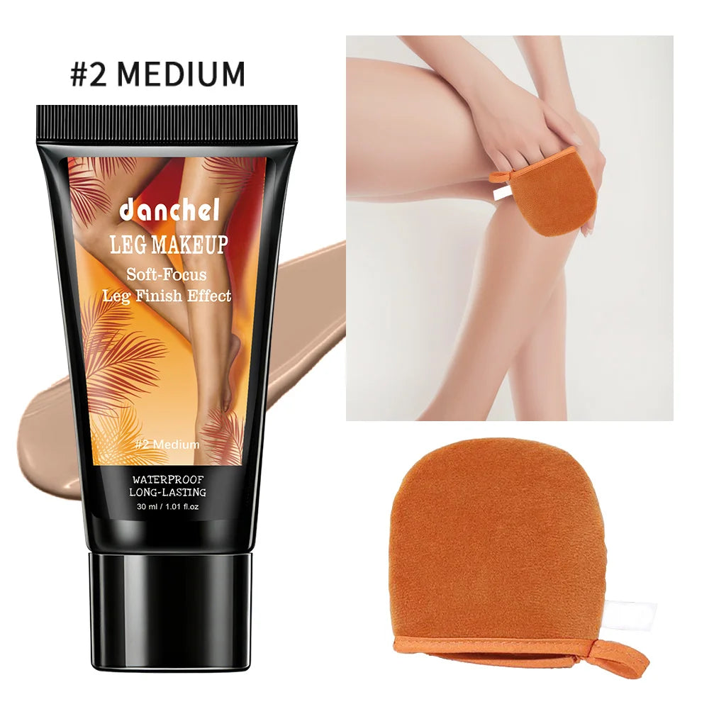 Waterproof Body Foundation and Leg Makeup with Applicator Glove - 21