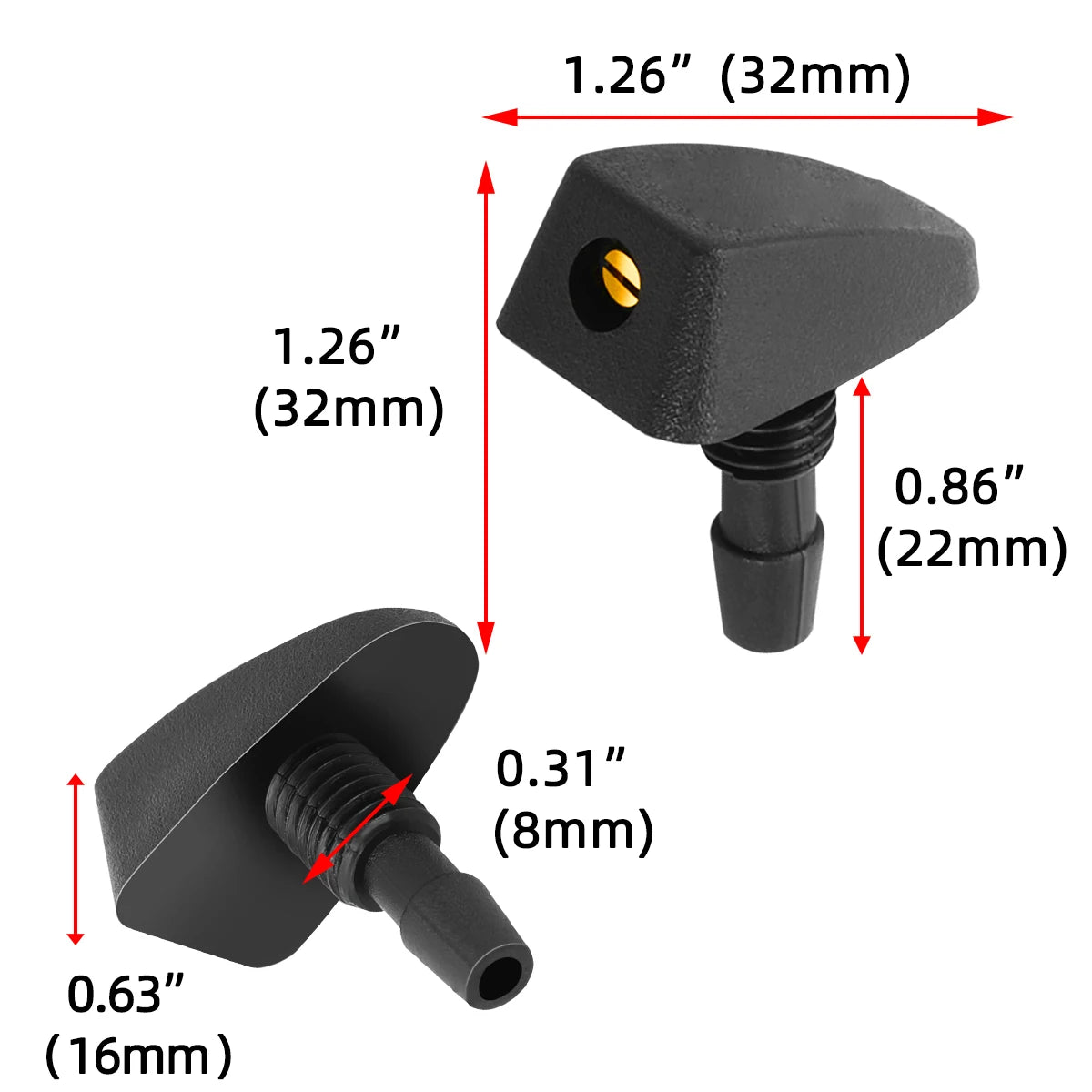 Universal Adjustable Car Windshield Wiper Washer Nozzle Kit - 5