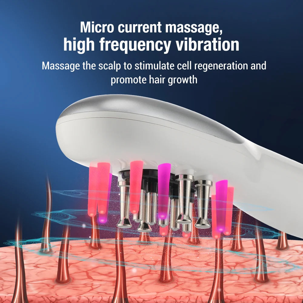 Electric EMS LED Scalp Massager and Hair Oil Applicator Comb - 3