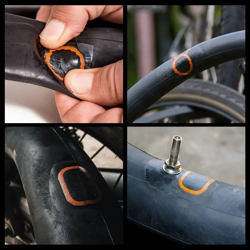 Bike Tire Puncture Repair Kit with Vulcanizing Patches and Tools - 3