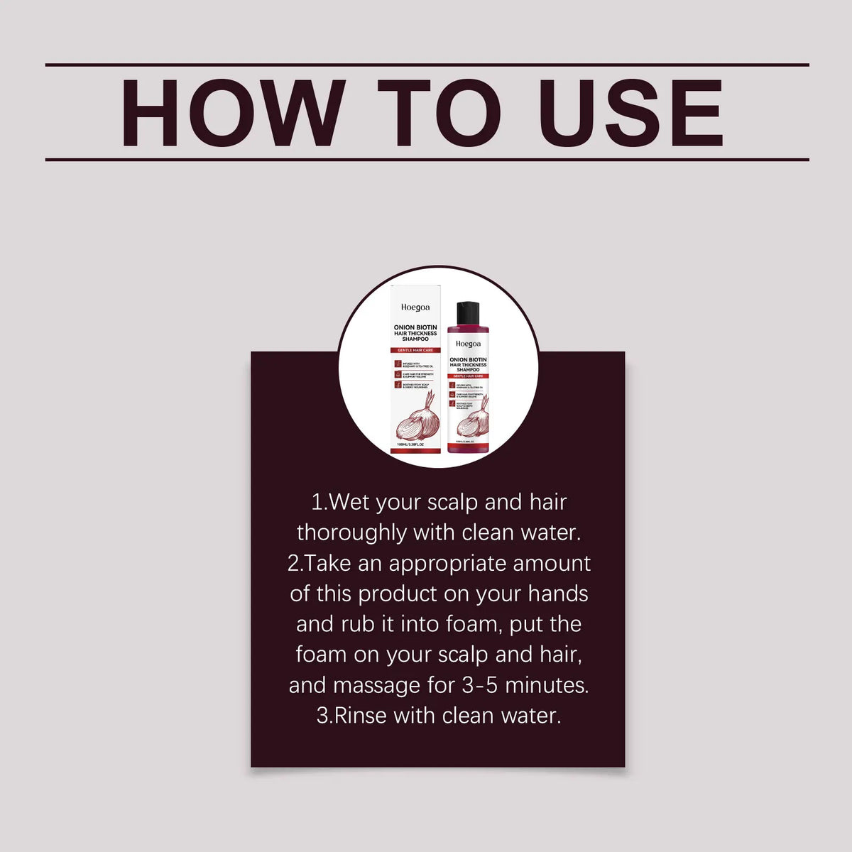 Onion Biotin Volumizing Shampoo for Hair Growth and Scalp Care