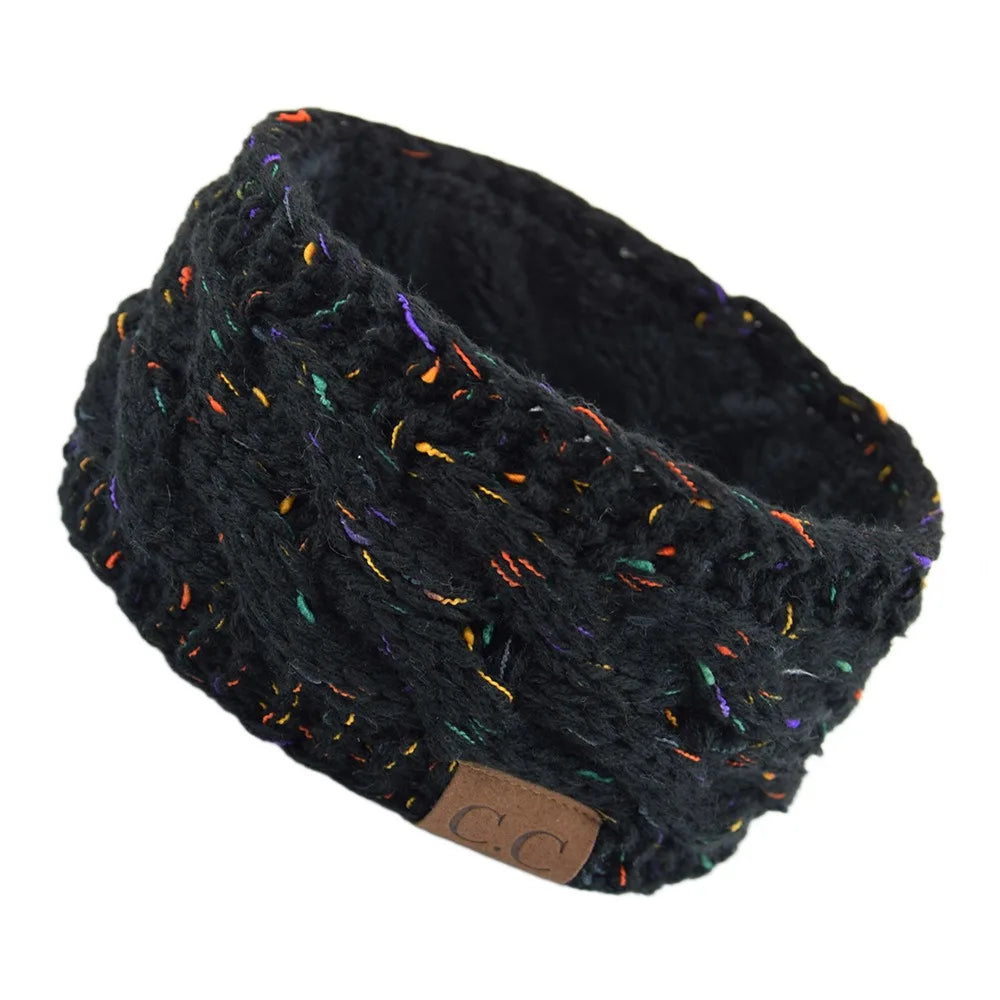Women's Knitted Winter Headband Warm Thermal Ear Warmer Yoga Hairband - 7