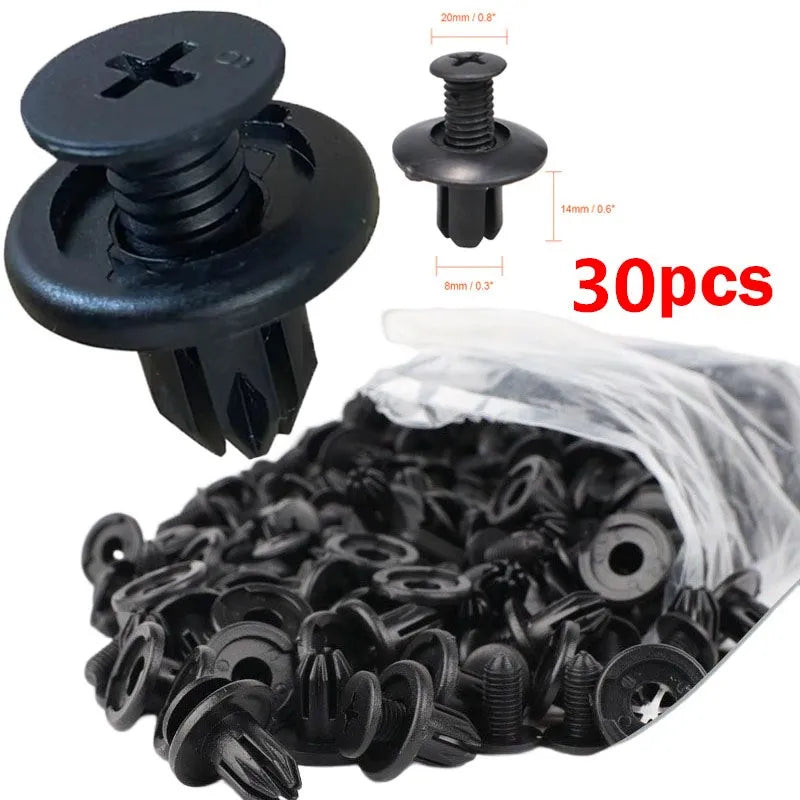 8mm Car Bumper and Door Trim Push Fastener Clips