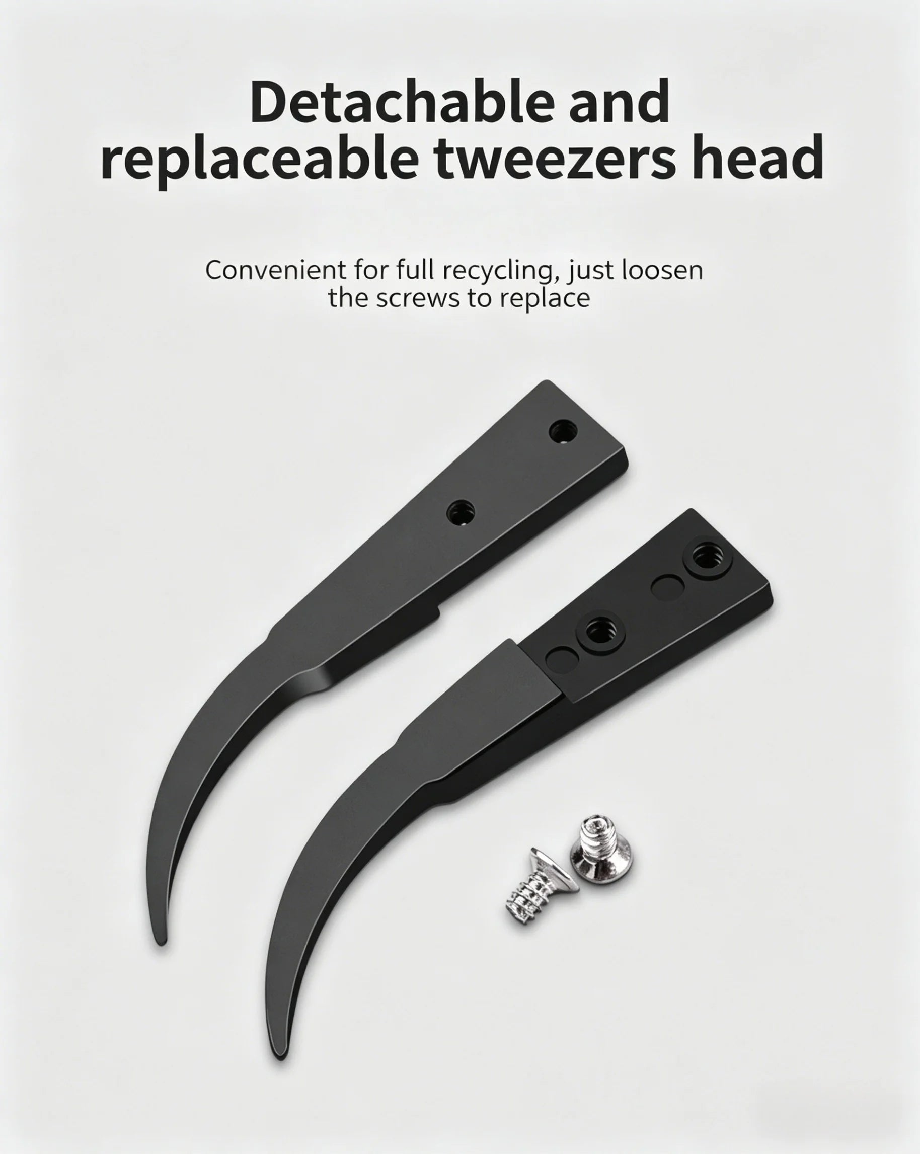 ESD-Safe Precision Tweezer Set with Replaceable Anti-Static Tips - 12
