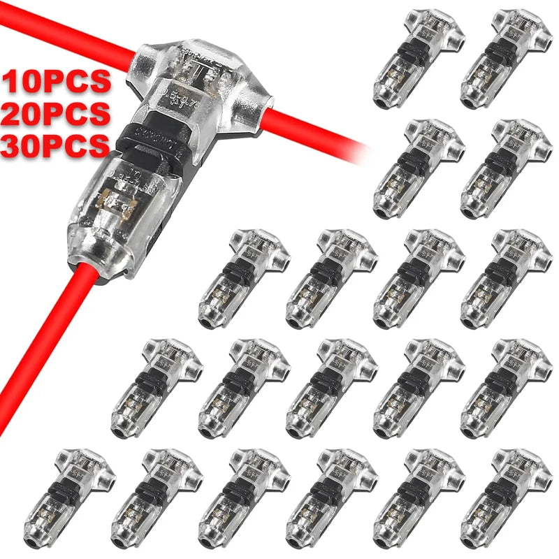 T1 2 Pin Wire Connector Snap On No Solder Quick Splice Terminal Block - 1