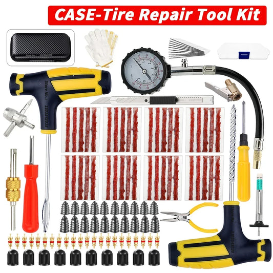 Emergency Car and Motorcycle Tubeless Tire Puncture Repair Tool Kit