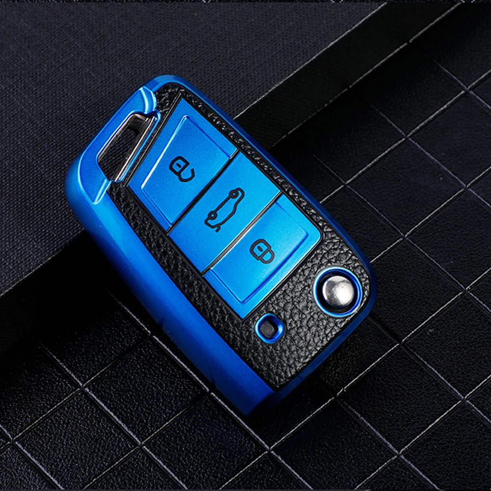 Leather and TPU Protective Car Key Cover