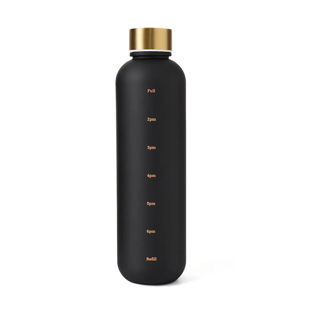 1L Motivational Water Bottle Leakproof Frosted Sport Hydration Flask