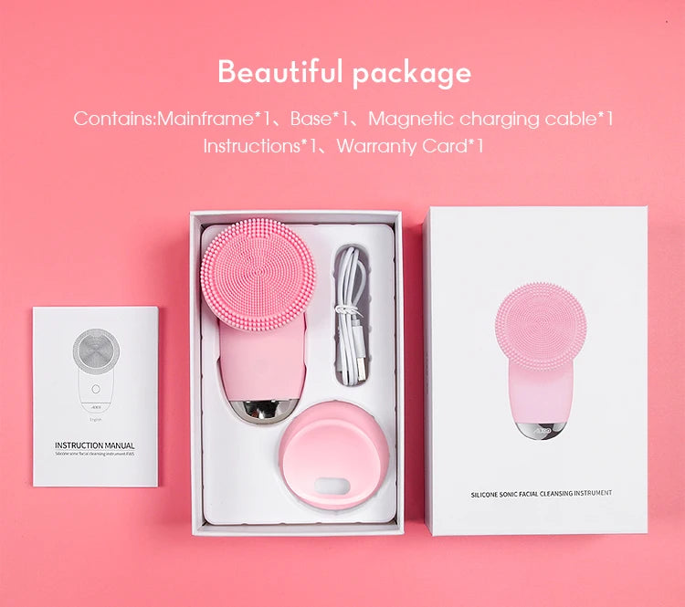 Electric Silicone Sonic Facial Cleansing Brush - 19