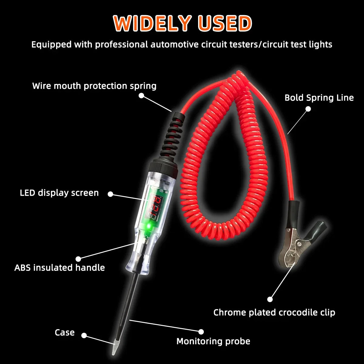 Digital Automotive Circuit Voltage Tester for Cars and Trucks