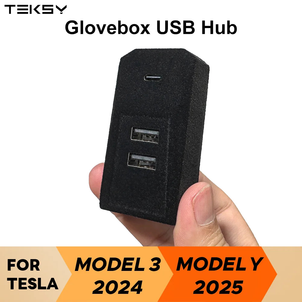 Glovebox USB Hub for Tesla Model 3 Highland and Model Y - 4