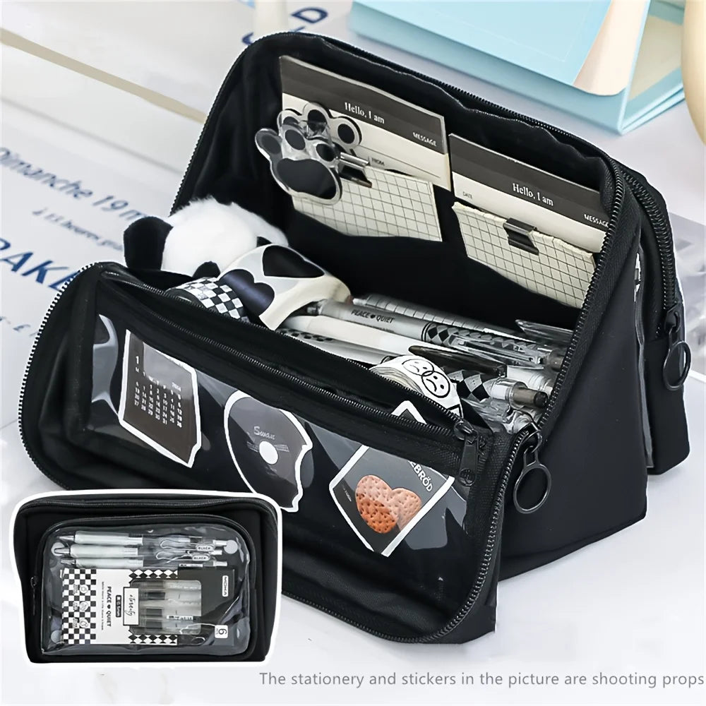 Large Capacity Pencil Case with 9 Compartments Stationery Storage Organizer - 10