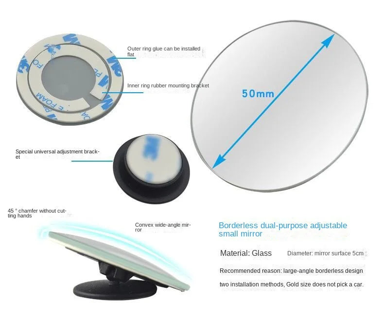 360 Degree Adjustable Car Blind Spot Mirror - 14
