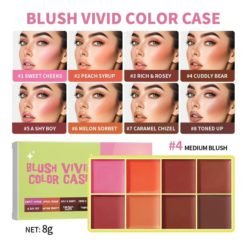 8-Color Cream Highlighter and Contour Palette - 27