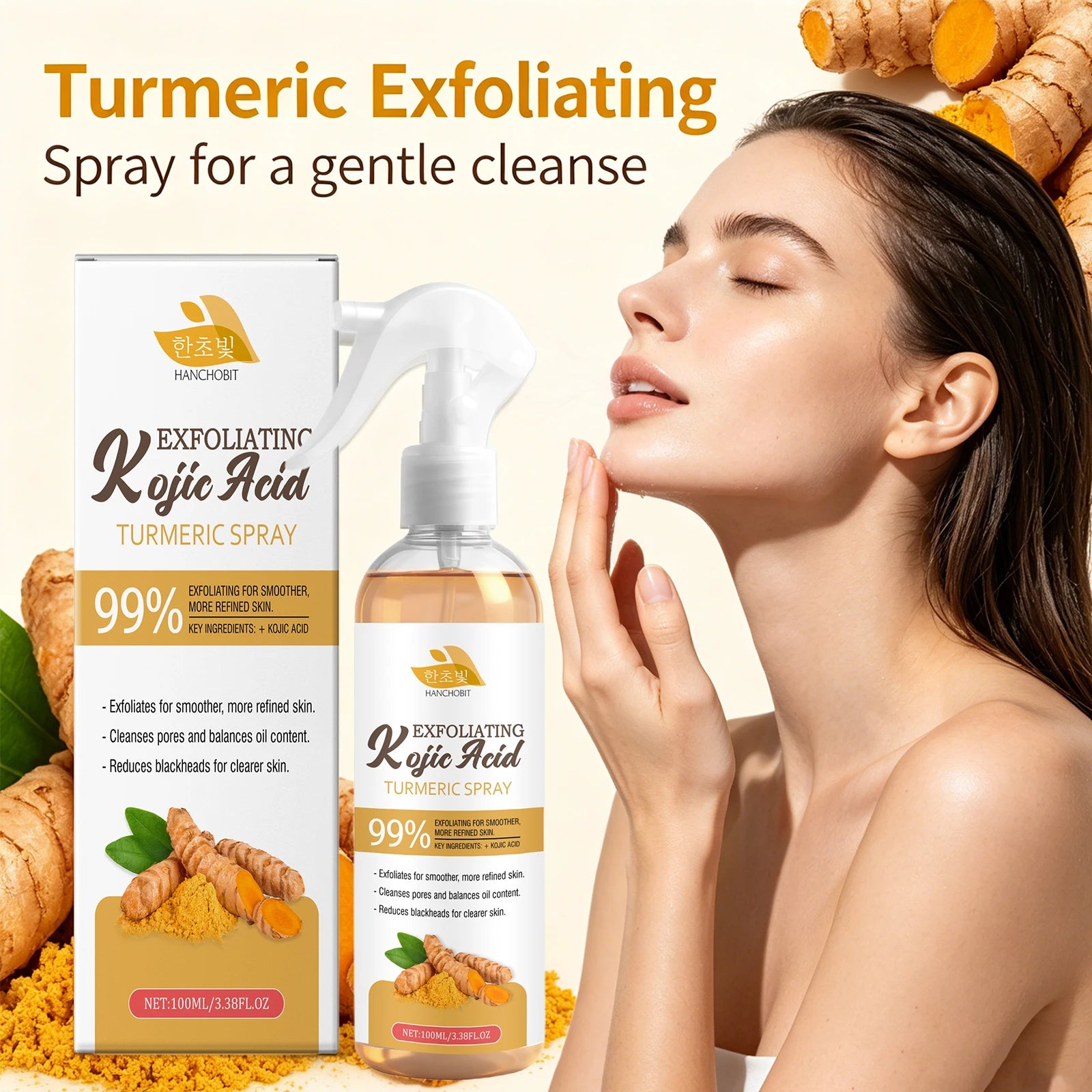 Kojic Acid Turmeric Exfoliating Facial Spray - 2