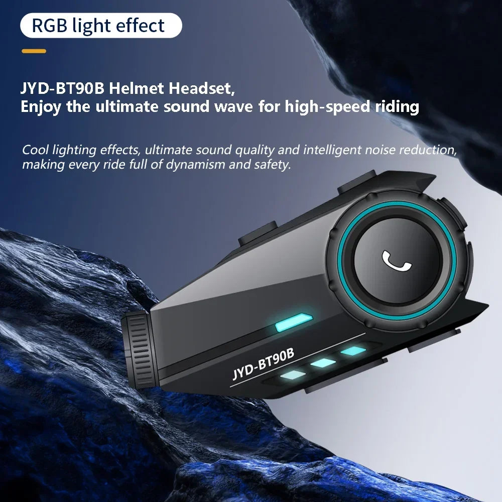 Bluetooth 5.4 Motorcycle Helmet Headset with 1080P Camera Intercom