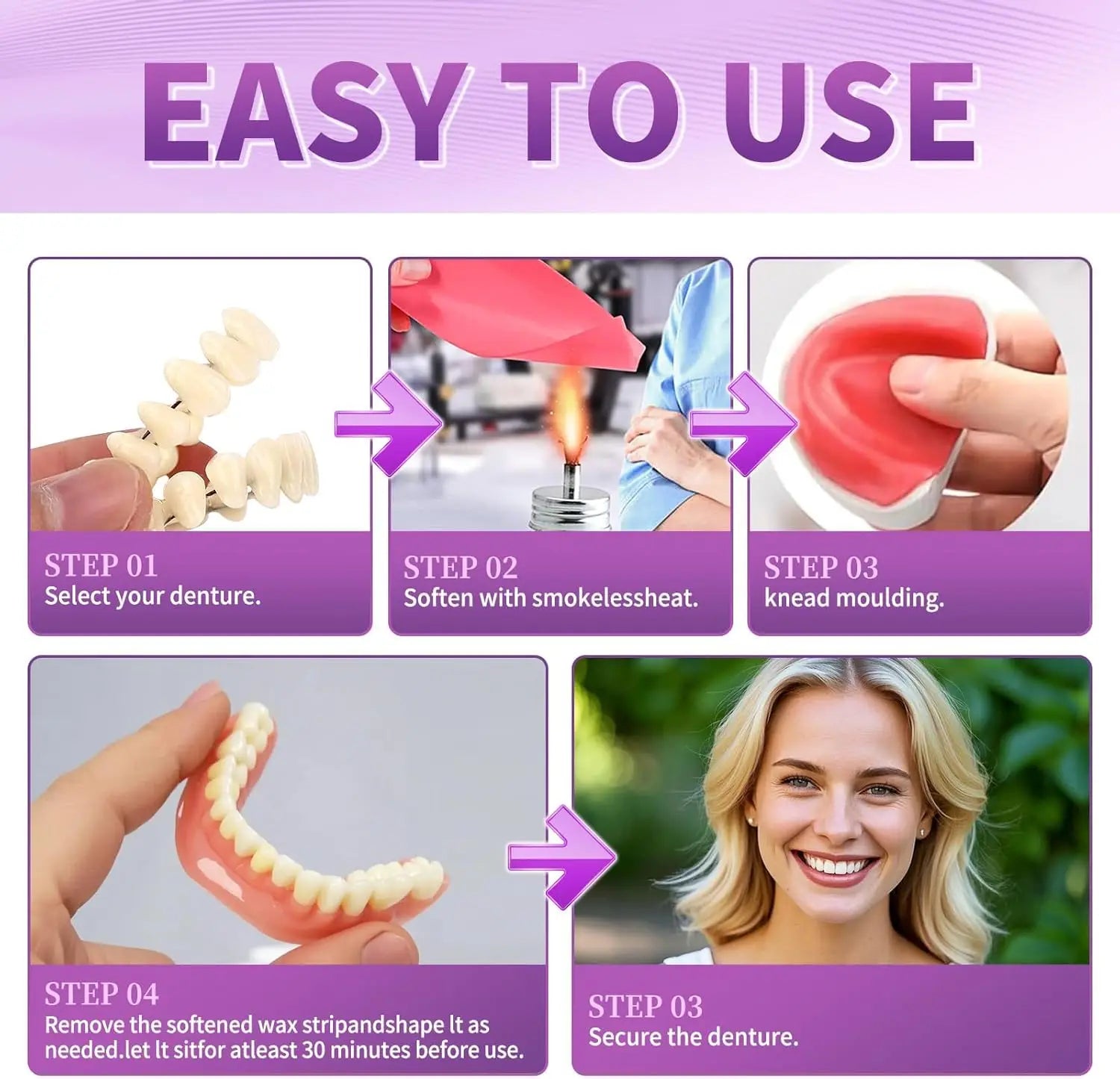 Adjustable Silicone Cosmetic Dentures for Instant Smile Beauty - 5