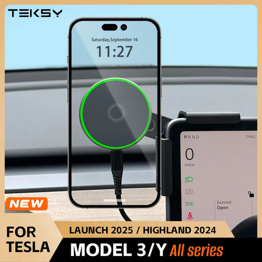 Magnetic Wireless Car Phone Charger for Tesla Model 3 and Model Y