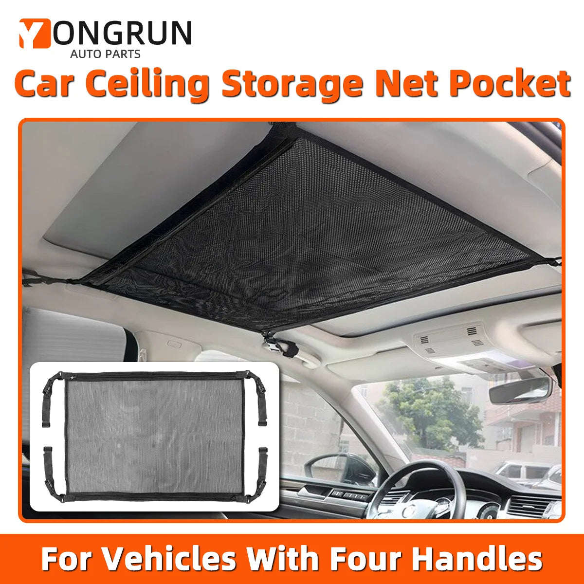 Adjustable Car Ceiling Storage Mesh Pocket