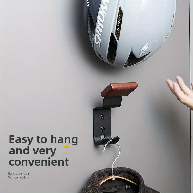 Wall-Mounted Motorcycle Helmet Rack with Gear Hook