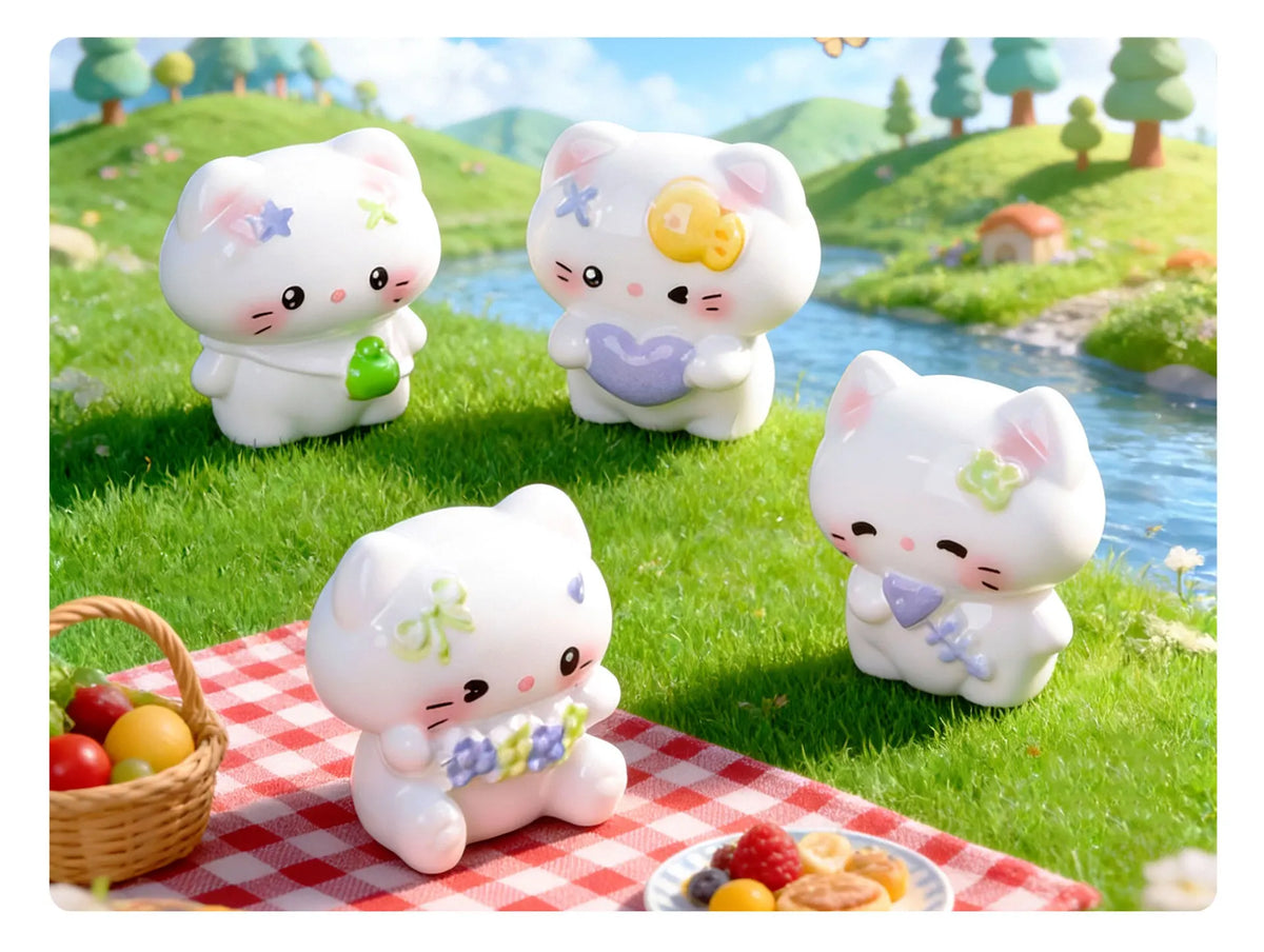 Cute Kawaii Cat Miniature Figurines for Car Dashboard and Desk Decor