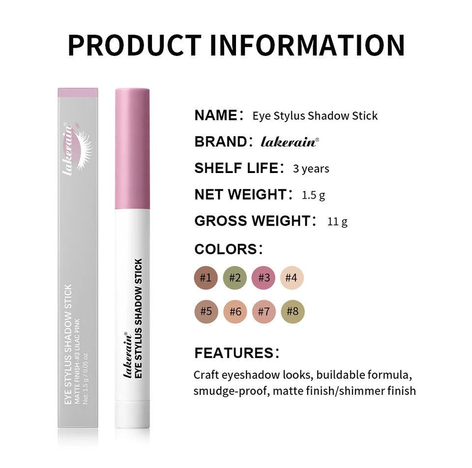 Waterproof Shimmer and Matte Eyeshadow Pencil Stick
