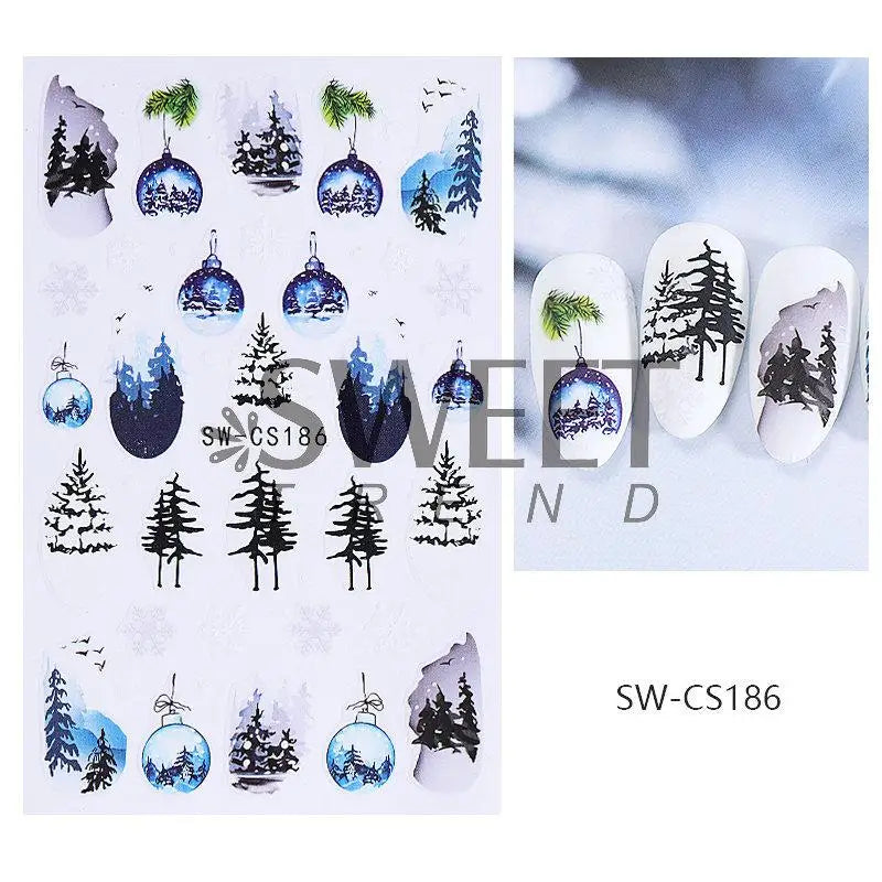 3D Christmas Cartoon Self-Adhesive Nail Art Decal Stickers - 74